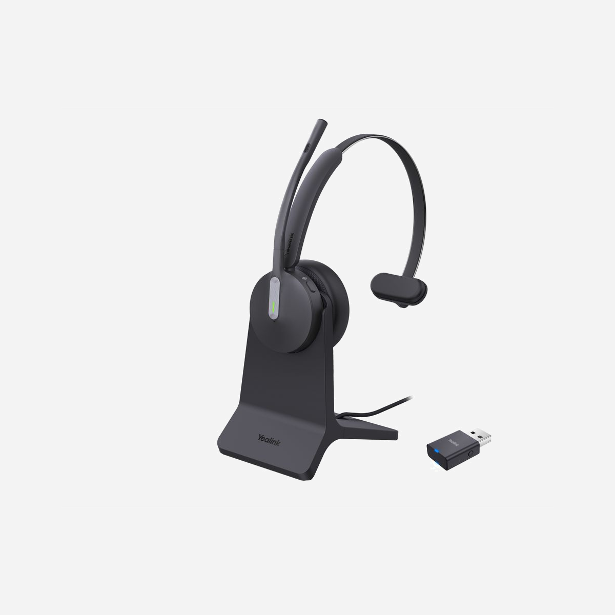 Casque Yealink WH64 Hybrid Mono DECT Bluetooth avec station de charge portée 150m Acoustic Shield 2.0 - Le Yealink WH64 Hybrid Mono DECT Bluetooth répond parfaitement aux exigences du travail hybride moderne. Ce casque professionnel combine la flexibilité de deux modes de connexion, DECT et Bluetooth 5.2, permettant de basculer aisément entre différents appareils et scénarios d'utilisation au bureau comme en mobilité. Avec une portée DECT exceptionnelle de 150 mètres, vous bénéficiez d'une liberté de mouvement totale dans vos espaces de travail tout en maintenant une communication stable et ininterrompue. La technologie Acoustic Shield 2.0 intégrée filtre efficacement les bruits de fond grâce à ses 3 microphones, garantissant une qualité audio cristalline lors de vos échanges professionnels, même dans des environnements animés. L'autonomie remarquable de 14 heures en conversation et 157 heures en veille assure une journée complète d'utilisation intensive sans interruption. La recharge rapide en seulement 1h30 via la station de charge incluse optimise votre productivité. La configuration plug-and-play simplifie l'intégration aux plateformes de communication unifiée, notamment Microsoft Teams via le bouton dédié. Les commandes intuitives sur écouteur permettent de gérer volume, appels et lecture audio sans effort. Conçu pour les centres d'appels et environnements de bureau exigeants, ce casque supra-auriculaire monophonique allie confort avec ses 272 grammes et performance professionnelle. Une solution complète pour des communications claires et une expérience utilisateur fluide dans tous vos contextes de travail.