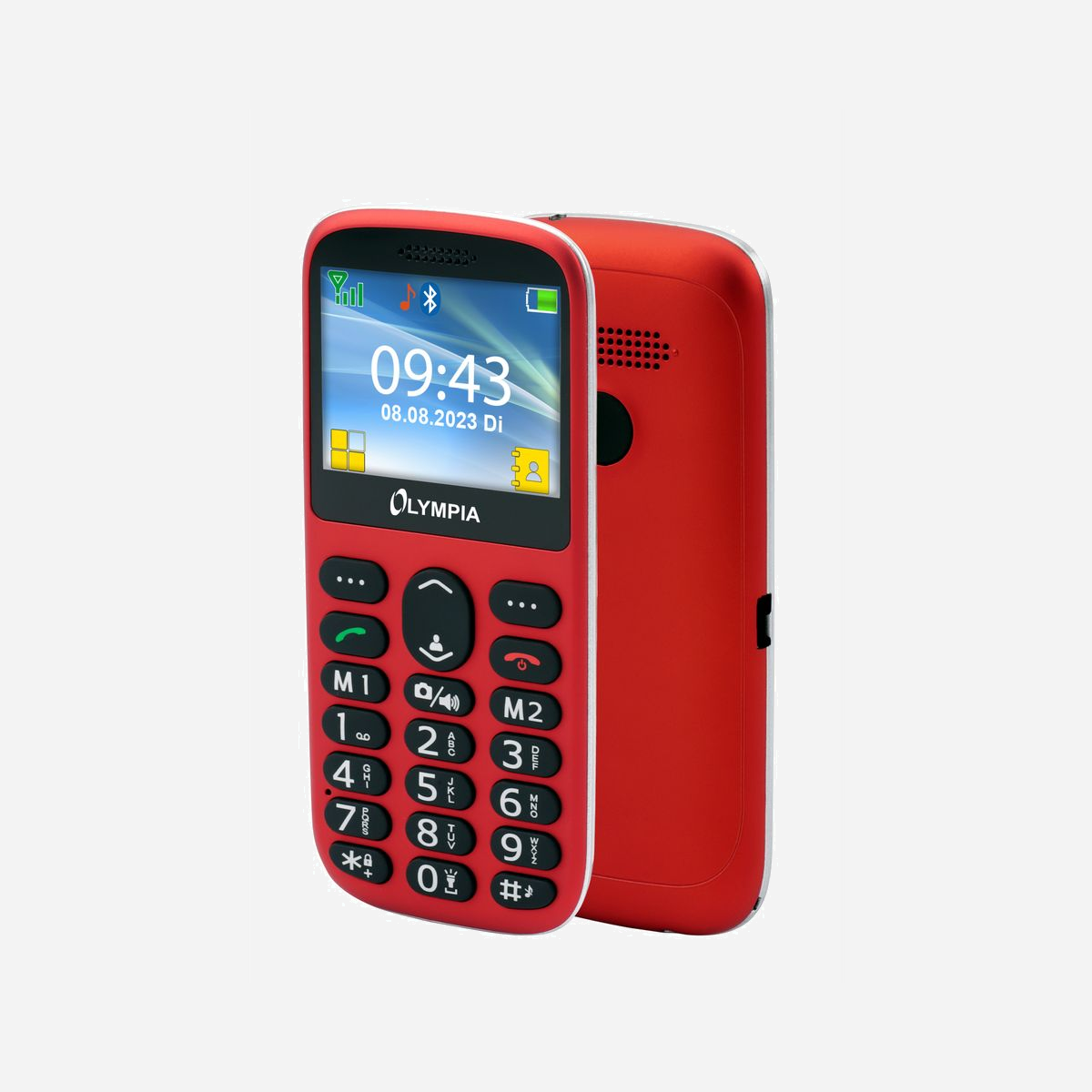Téléphone mobile Olympia Sun 2.31" Double SIM appareil photo 0.3MP Radio FM autonomie 200h rouge 77.4g - L'Olympia Sun 2223 répond aux besoins essentiels de communication pour les professionnels recherchant un téléphone mobile fiable et simple d'utilisation. Son format barre compact et son poids plume de 77,4 g en font un appareil discret, idéal comme téléphone secondaire ou pour équiper des collaborateurs terrain nécessitant un outil robuste sans fonctionnalités superflues. La fonction Double SIM permet de séparer efficacement communications professionnelles et personnelles sur un seul appareil, ou d'utiliser deux opérateurs différents selon les zones de couverture. L'écran 2.31" offre une lisibilité suffisante pour la consultation des messages et contacts, tandis que les gros boutons facilitent la manipulation, même avec des gants ou dans des conditions difficiles. Avec une autonomie exceptionnelle de 200 heures en veille et 3 heures en conversation, ce mobile garantit une disponibilité prolongée sans recharge fréquente, particulièrement appréciable pour les déplacements professionnels ou les environnements où l'accès à l'électricité est limité. Le répertoire de 300 entrées couvre largement les besoins de contacts professionnels. La connectivité USB Type-C moderne simplifie la recharge et le transfert de données, tandis que la prise jack 3,5 mm assure la compatibilité avec tous les casques standards. La radio FM intégrée et la lampe de poche ajoutent des fonctionnalités pratiques au quotidien. L'extension mémoire jusqu'à 16 Go via carte MicroSD permet de stocker contacts et fichiers supplémentaires. Solution économique et pragmatique pour les entreprises souhaitant équiper leurs équipes d'un outil de communication fiable centré sur l'essentiel.