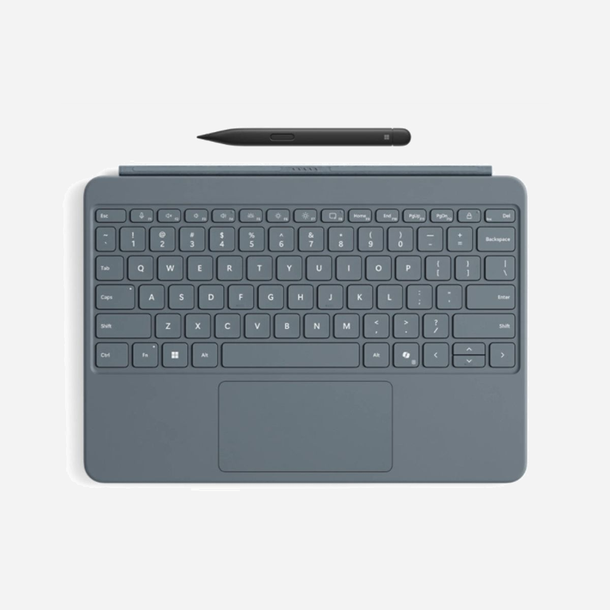 Clavier Microsoft Surface EP2-33062 QWERTZ Allemand Bluetooth avec pavé tactile pour Surface Pro 12" bleu - Le clavier Microsoft Surface EP2-33062 constitue l'accessoire professionnel idéal pour optimiser votre productivité sur Surface Pro 12". Conçu spécifiquement pour les utilisateurs germanophones, ce clavier QWERTZ allemand transforme votre tablette en véritable station de travail mobile. Son pavé tactile intégré offre une navigation fluide et précise, éliminant le besoin d'une souris externe lors de vos déplacements professionnels. Le clavier mécanique garantit une frappe confortable et réactive, essentielle pour la rédaction de documents, la gestion de tableaux ou la communication quotidienne. Les touches multimédias et touches Windows facilitent l'accès rapide aux fonctions courantes, optimisant votre flux de travail. La connectivité Bluetooth assure une liaison sans fil stable jusqu'à 10 mètres, libérant votre espace de travail des câbles encombrants. Le rétroéclairage intégré permet une utilisation efficace même en conditions de faible luminosité, particulièrement apprécié lors de réunions ou en déplacement. Le revêtement Alcantara couleur Ocean confère une touche premium et un confort tactile remarquable, tout en assurant une excellente résistance à l'usage quotidien. Avec seulement 340 grammes et 6,8 mm d'épaisseur, ce clavier reste ultra-portable sans compromettre la robustesse. L'alimentation par station d'accueil simplifie la gestion énergétique, tandis que le stylo inclus complète votre équipement pour la prise de notes manuscrites ou les annotations. Un investissement cohérent pour les professionnels exigeants recherchant performance et mobilité.