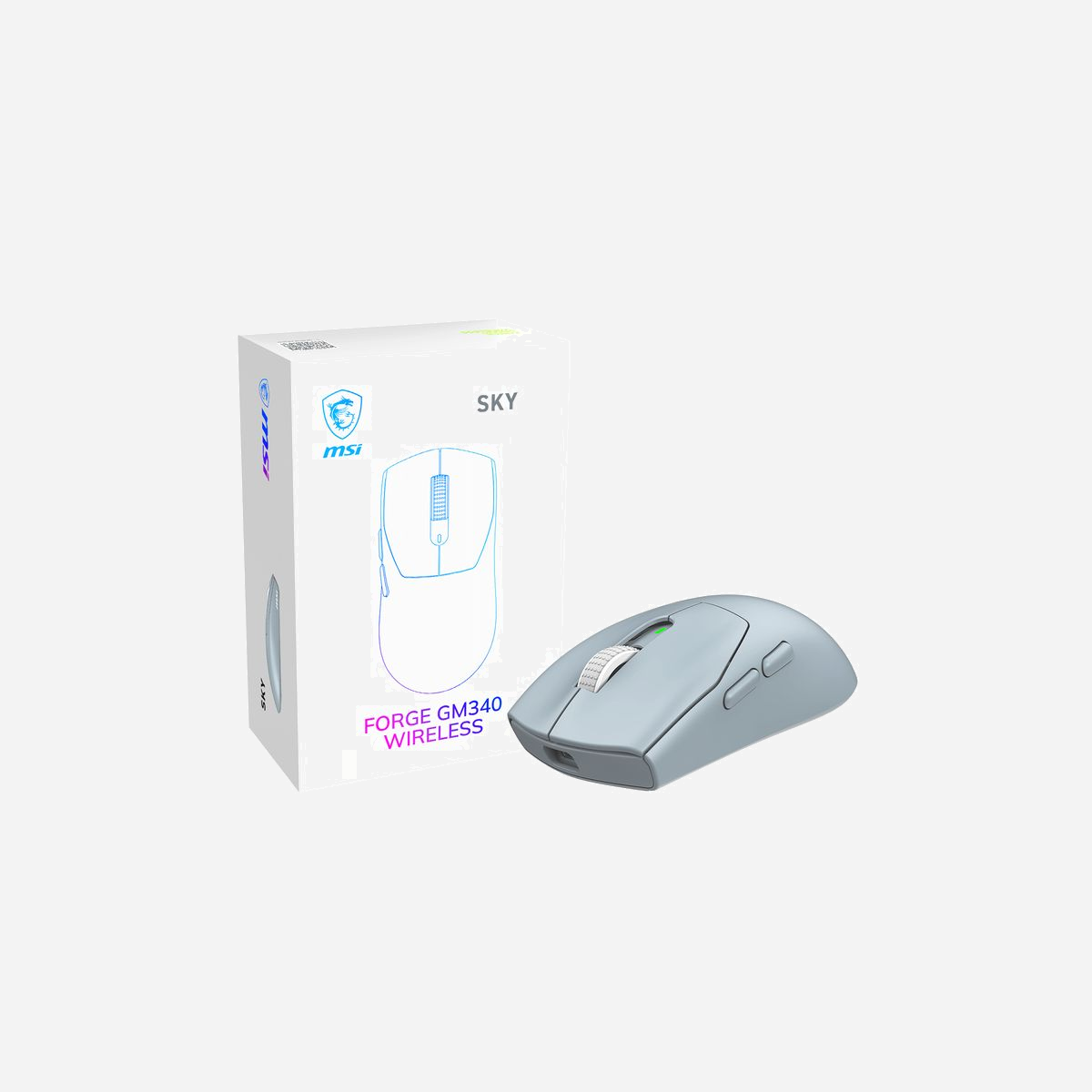 Souris gaming MSI Forge GM340 Wireless Sky ambidextre RF sans fil Bluetooth optique 12000 DPI 6 boutons bleu clair - La MSI Forge GM340 Wireless Sky redéfinit l'expérience gaming sans fil grâce à sa conception technique avancée et sa polyvalence d'usage. Dotée d'un capteur optique haute précision de 12000 DPI et d'un temps de réponse ultra-rapide de 1 ms, cette souris garantit une réactivité parfaite dans les sessions de jeu les plus exigeantes comme dans les tâches bureautiques quotidiennes. Son format ambidextre et son poids plume de 57 grammes offrent un confort optimal pour tous les utilisateurs, quelle que soit leur préférence de prise en main. La connectivité double RF sans fil 2.4 GHz et Bluetooth 5.2 assure une flexibilité maximale : passez instantanément de votre PC gaming à votre ordinateur portable professionnel sans contrainte. Avec 6 boutons programmables et une durabilité exceptionnelle de 50 millions de clics, cette souris s'adapte à vos besoins spécifiques et garantit une longévité remarquable. L'autonomie impressionnante de 82 heures en usage continu élimine les interruptions fréquentes pour recharge, un atout majeur pour les longues sessions de travail ou de jeu. Le design bleu clair distinctif apporte une touche d'originalité à votre setup tout en conservant une ergonomie éprouvée. Compatible Windows et livrée avec son récepteur USB, la Forge GM340 Wireless Sky représente un investissement judicieux pour les professionnels et gamers recherchant performance, fiabilité et liberté de mouvement sans compromis.