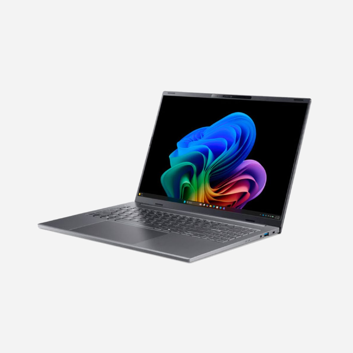 Ordinateur portable Acer Aspire 16 AI A16-I71M-77BS Intel Core Ultra 7 355 16GB LPDDR5x 512GB SSD 16" WUXGA Windows 11 Home gris - L'Acer Aspire 16 AI A16-I71M-77BS représente une solution performante pour les professionnels exigeants qui recherchent puissance et mobilité. Équipé du processeur Intel Core Ultra 7 355 de dernière génération avec 8 cœurs et une fréquence Turbo atteignant 4,7 GHz, cet ordinateur portable gère efficacement le multitâche intensif et les applications métier gourmandes. Son écran OLED de 16 pouces au format 16:10 offre une surface de travail étendue avec une résolution WUXGA de 1920 x 1200 pixels. La technologie CineCrystal et la couverture de 95% de l'espace colorimétrique DCI-P3 garantissent une fidélité chromatique remarquable, idéale pour le travail graphique, les présentations clients ou la visioconférence professionnelle. Le taux de rafraîchissement de 120 Hz assure une fluidité appréciable lors de la navigation et du défilement de documents. Avec 16 Go de mémoire LPDDR5x-SDRAM et un SSD NVMe de 512 Go, cette configuration assure des temps de réponse rapides et un démarrage quasi instantané de vos applications. Le stockage permet d'héberger confortablement vos fichiers professionnels et logiciels métier. La certification Copilot+ PC et l'unité de traitement neuronal Intel AI Boost offrent 49 TOPs de puissance dédiée à l'intelligence artificielle, ouvrant la voie aux fonctionnalités d'assistance intelligente et d'optimisation des performances. La connectivité complète comprend deux ports USB-A 3.2 Gen 1, deux ports USB-C 3.2 Gen 2 avec DisplayPort et Power Delivery, un port HDMI 2.1, ainsi que le Wi-Fi 6E et le Bluetooth 5.4 pour des connexions sans fil performantes. Avec un poids contenu de 1,47 kg et une autonomie pouvant atteindre 16 heures, cet Aspire 16 AI accompagne vos déplacements professionnels sans contrainte. Le clavier rétroéclairé avec pavé numérique facilite la saisie en toutes circonstances.