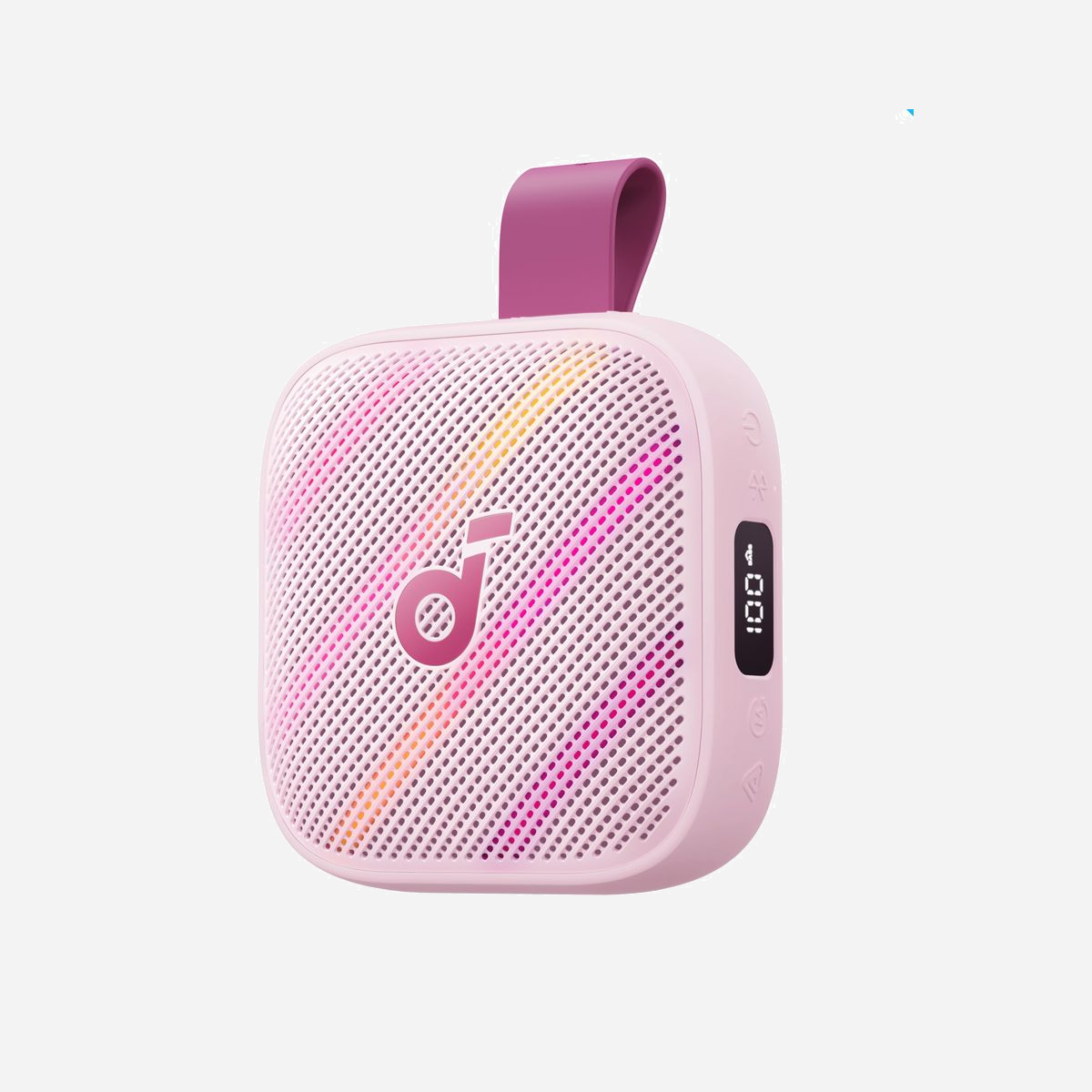 Enceinte portable Anker Boom Go 3i Bluetooth 15W USB Type-C étanche IPX7 batterie intégrée rose - L'enceinte portable Anker Boom Go 3i allie performance sonore et robustesse pour accompagner tous vos déplacements professionnels et moments de détente. Avec sa puissance de 15 W RMS, elle délivre un son clair et dynamique, idéal pour animer vos présentations, vos conférences téléphoniques en extérieur ou vos pauses musicales. Sa certification IP68 garantit une protection totale contre l'eau et la poussière, permettant une utilisation en toute sérénité lors de vos événements outdoor, séminaires en plein air ou déplacements sur chantier. La connectivité Bluetooth assure un appairage simple et rapide avec vos appareils mobiles, tablettes et ordinateurs. L'autonomie exceptionnelle de 24 heures vous offre une journée complète d'utilisation sans interruption, éliminant les contraintes de recharge fréquente. Le port USB Type-C facilite la recharge rapide et universelle, compatible avec vos chargeurs existants. Son format compact (102 x 105,9 x 45,4 mm) et son poids contenu de 380 g en font un accessoire facilement transportable dans un sac ou une sacoche professionnelle. L'écran intégré permet un contrôle visuel des paramètres de lecture et du niveau de batterie. Le câble USB Type-C vers USB Type-C fourni et le guide de démarrage rapide assurent une mise en service immédiate. Cette enceinte polyvalente répond aux besoins des professionnels mobiles recherchant une solution audio fiable, durable et performante au quotidien.