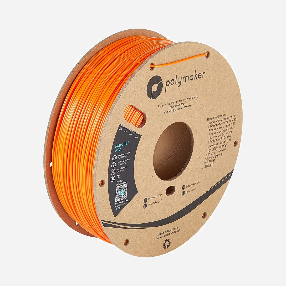 Filament Polymaker PF01007 ASA 1.75mm 1kg Orange pour impression 3D haute résistance - Le filament ASA Polymaker PF01007 constitue une solution technique de premier plan pour les professionnels et entreprises recherchant des impressions 3D durables et résistantes aux conditions extérieures. Ce matériau acrylonitrile-styrène-acrylate combine les avantages mécaniques de l'ABS avec une résistance supérieure aux UV et aux intempéries, permettant la fabrication de pièces destinées à un usage en extérieur ou dans des environnements exigeants. Avec son diamètre standard de 1.75mm, ce filament s'intègre parfaitement dans la majorité des imprimantes 3D professionnelles du marché. La bobine d'1kg offre une autonomie appréciable pour vos projets de prototypage, outillage ou production de pièces fonctionnelles. La teinte orange vif facilite la visualisation des prototypes et apporte une finition professionnelle aux équipements techniques, signalétiques ou composants industriels. L'ASA se distingue par sa stabilité dimensionnelle et sa faible déformation au refroidissement, garantissant des impressions précises même pour des géométries complexes. Sa résistance chimique et thermique en fait un choix pertinent pour les secteurs automobile, aéronautique, équipements extérieurs ou boîtiers électroniques exposés aux variations climatiques. Polymaker, fabricant reconnu dans l'industrie de l'impression 3D, assure une qualité de filament constante avec des tolérances dimensionnelles strictes, réduisant les risques d'échec d'impression et optimisant votre productivité. Un investissement fiable pour des applications professionnelles exigeant durabilité et performance à long terme.