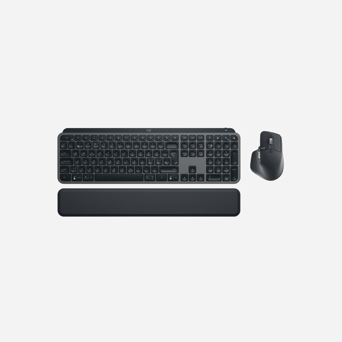 Clavier Logitech MX Keys S Combo avec souris Bluetooth disposition nordique facteur taille réelle touches ciseaux rétroéclairage LED graphite - Le Logitech MX Keys S Combo réunit un clavier professionnel taille réelle et une souris laser haute précision pour transformer votre espace de travail en environnement de productivité optimal. Conçu pour les professionnels exigeants, ce combo offre une expérience de frappe exceptionnelle grâce aux touches à commutateur ciseaux à profil bas et au rétroéclairage LED blanc intelligent. Le capteur de lumière ambiante ajuste automatiquement l'intensité lumineuse, tandis que le capteur de proximité active le rétroéclairage dès que vos mains approchent du clavier, optimisant ainsi l'autonomie de la batterie rechargeable de 1500 mAh. La connectivité Bluetooth Low Energy permet de basculer instantanément entre trois appareils, idéal pour jongler entre ordinateur, tablette et smartphone. Compatible Windows, macOS, Linux, ChromeOS, iPadOS et Android, ce combo s'adapte à tous vos environnements de travail. Le récepteur USB Logi Bolt inclus offre une alternative de connexion ultra-stable. La souris ergonomique pour droitier intègre 7 boutons programmables et deux molettes de défilement pour une navigation précise. Son défilement hyper-rapide et inclinable facilite le travail sur documents volumineux et feuilles de calcul. La technologie laser garantit une précision optimale sur toutes surfaces. Le repose-poignets inclus assure un confort prolongé lors des longues sessions de travail. Le boîtier en aluminium graphite apporte robustesse et élégance à votre bureau. Avec le logiciel Logi Options+, personnalisez chaque bouton et raccourci selon vos besoins spécifiques. Rechargeable via USB Type-C, ce combo certifié CarbonNeutral et FSC témoigne de l'engagement environnemental de Logitech. Une solution complète pour équiper durablement votre poste de travail professionnel.