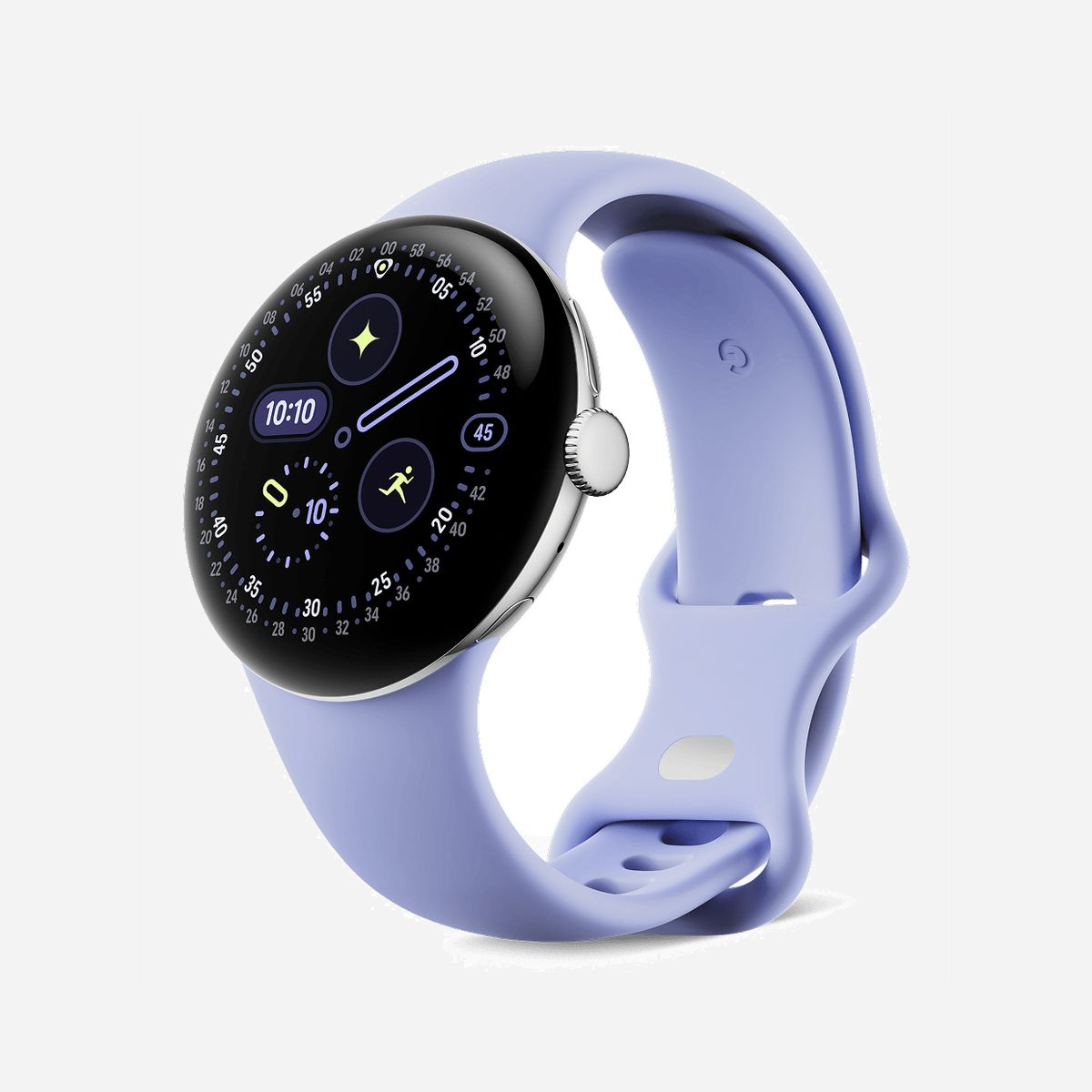Montre connectée Google Pixel Watch 4 AMOLED 41mm 2GB RAM 32GB GPS WiFi Wear OS étanche 50m argent - La Google Pixel Watch 4 incarne l'excellence de la montre connectée professionnelle, alliant design raffiné et technologies avancées pour accompagner les utilisateurs exigeants au quotidien. Son écran AMOLED de 41mm offre une lisibilité exceptionnelle avec une luminosité de 3000 cd/m² et une densité de 320 pixels par pouce, protégé par du verre Gorilla 5 de Corning. L'affichage toujours actif permet de consulter l'heure et les notifications en un coup d'œil, sans geste superflu. Propulsée par le processeur Qualcomm Snapdragon W5 Gen 2 et dotée de 2 Go de RAM avec 32 Go de stockage, cette montre garantit fluidité et réactivité dans toutes les situations. Le système Wear OS assure une compatibilité optimale avec l'écosystème Android et offre un accès à un large catalogue d'applications professionnelles et personnelles. La connectivité complète WiFi 6 et Bluetooth 6.0, associée au GPS multi-constellation (GPS, GLONASS, Galileo), permet un suivi précis des déplacements et une synchronisation permanente avec votre smartphone. Le paiement sans contact simplifie vos transactions quotidiennes. Conçue pour un usage intensif, elle résiste à l'eau jusqu'à 50 mètres et bénéficie d'une certification IP68 contre la poussière et les chocs. Les capteurs de santé avancés (fréquence cardiaque optique, oxygène sanguin, suivi du sommeil) accompagnent votre bien-être, tandis que l'assistant Google Gemini facilite la gestion de vos tâches vocalement. Avec son boîtier en aluminium argent de 31 grammes seulement et son bracelet en fluoroélastomère violet, elle allie élégance et confort. L'autonomie de 48 heures en mode économie et la charge rapide (80% en 25 minutes) assurent une disponibilité maximale.