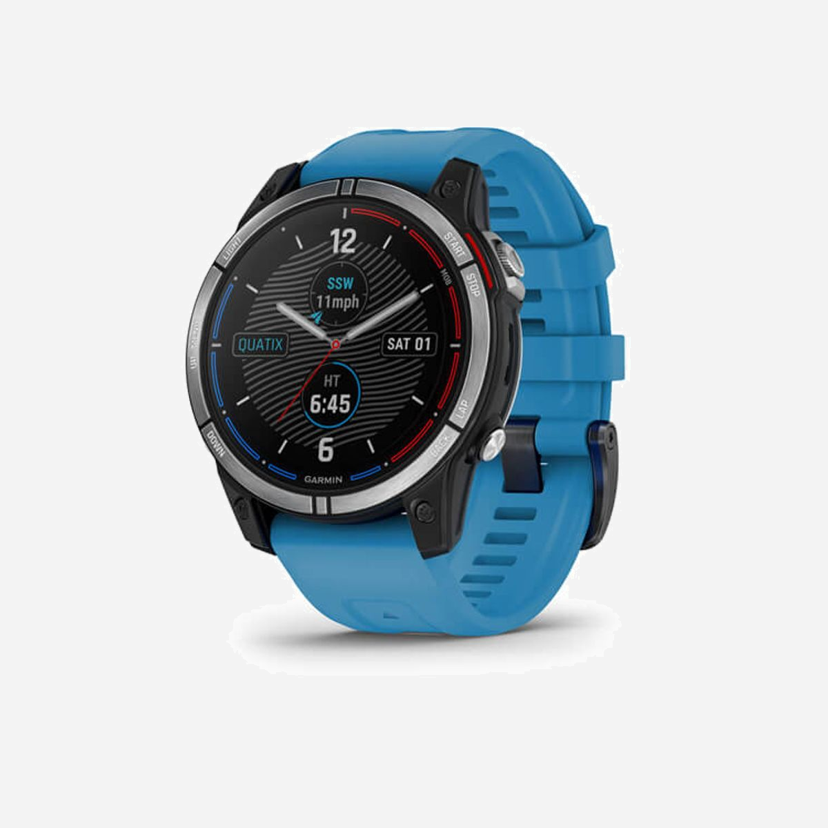 Montre GPS marine Garmin quatix 7 écran tactile MIP 1.3" 260x260 pixels boîtier 47mm bracelet silicone bleu WiFi - La Garmin quatix 7 représente la référence pour les professionnels et passionnés de navigation maritime exigeants. Cette montre GPS marine connectée combine l'expertise nautique de Garmin avec les fonctionnalités avancées d'une montre multisport haut de gamme. Son écran tactile MIP de 1,3 pouces offre une lisibilité exceptionnelle en pleine lumière, protégé par un verre Corning Gorilla Glass DX résistant aux rayures. Avec une résolution de 260 x 260 pixels, toutes les données de navigation restent parfaitement lisibles en toute circonstance. Le boîtier de 47 mm en polymère renforcé fibre de carbone garantit robustesse et légèreté avec seulement 79 grammes au poignet. Étanche jusqu'à 10 ATM, cette montre accompagne tous vos entraînements nautiques : natation, voile, kayak, paddle. Le système de positionnement multi-satellites GPS, GLONASS et Galileo assure une précision optimale de votre localisation. La connectivité WiFi et Bluetooth permet la synchronisation automatique de vos données et la réception de notifications intelligentes. Au-delà des fonctions marines, la quatix 7 excelle comme montre multisport complète : suivi de fréquence cardiaque, oxymétrie, analyse du sommeil, coaching personnalisé pour la course, le cyclisme, le golf ou l'escalade. L'autonomie remarquable atteint jusqu'à 57 heures en mode GPS continu et plusieurs semaines en usage quotidien. Le bracelet silicone bleu ajustable offre confort et résistance à l'eau salée. Compatible avec le paiement sans contact et le contrôle de musique, cette montre s'intègre naturellement dans votre quotidien professionnel comme sportif.