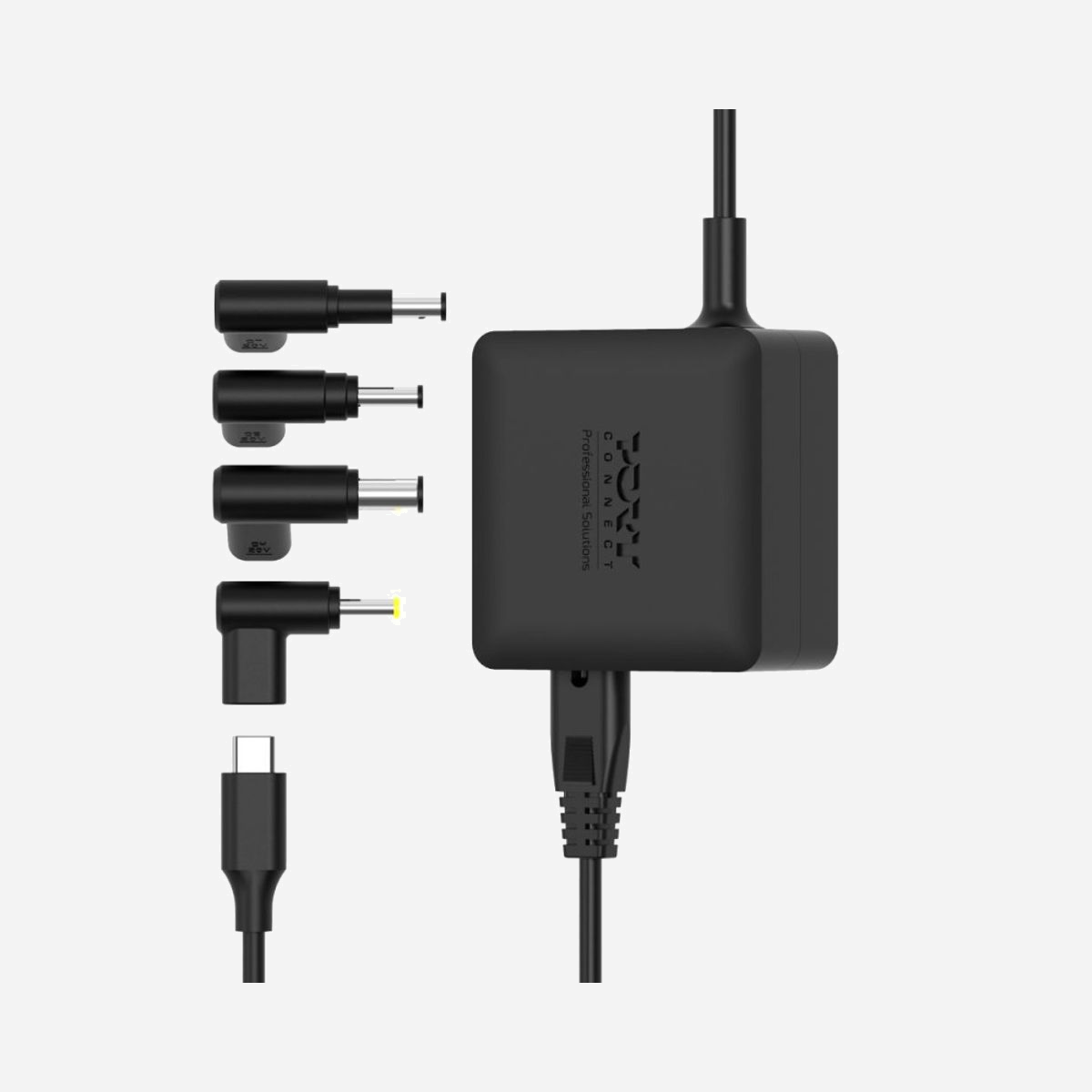 Adaptateur secteur Port Designs 904065HPEU 65W pour ordinateur portable HP 100-240V câble 1.2m noir - L'adaptateur secteur Port Designs 904065HPEU constitue une solution d'alimentation fiable et polyvalente pour les ordinateurs portables HP en environnement professionnel. Avec sa puissance de 65W, il assure une charge efficace tout en permettant l'utilisation simultanée de votre équipement. Conçu pour s'adapter aux contraintes des déplacements professionnels, cet adaptateur accepte une tension d'entrée universelle de 100-240V et une fréquence de 50/60 Hz. Cette compatibilité internationale vous permet de travailler sereinement lors de vos missions à l'étranger, sans nécessiter de transformateur supplémentaire. Son format compact et son poids contenu de 190g facilitent le transport dans votre sacoche professionnelle. Le câble de 1,2m offre une longueur suffisante pour une utilisation confortable au bureau comme en mobilité, que ce soit dans une salle de réunion, un espace de coworking ou un hôtel. La tension de sortie ajustable de 5 à 20V avec un courant de 3,25A garantit une alimentation stable et adaptée aux besoins de votre ordinateur portable HP. Cette régulation précise protège votre matériel contre les variations électriques et contribue à prolonger la durée de vie de votre batterie. Idéal comme adaptateur de remplacement ou comme second chargeur à conserver au bureau, ce modèle Port Designs répond aux exigences des environnements professionnels exigeants. Sa finition noire sobre s'intègre parfaitement dans tout environnement de travail.