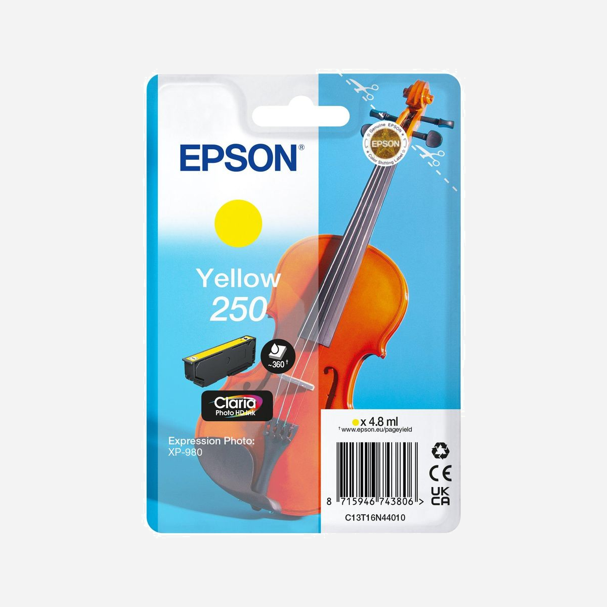 Cartouche d'encre Epson Claria Photo HD T16N4 jaune 4,8ml rendement standard série Violon C13T16N44010 - La cartouche d'encre Epson Claria Photo HD T16N4 jaune représente la solution d'impression idéale pour les professionnels et créatifs exigeants utilisant l'imprimante Expression Photo XP-980. Conçue avec la technologie Claria Photo HD, cette cartouche originale garantit une reproduction fidèle des couleurs jaunes, essentielle pour obtenir des impressions photo de qualité professionnelle. Avec son volume de 4,8 ml, cette cartouche à rendement standard offre un équilibre optimal entre performance et gestion des coûts d'impression. Elle s'intègre parfaitement dans le système d'impression à six couleurs de l'Expression Photo XP-980, permettant d'obtenir des dégradés subtils et une gamme chromatique étendue, particulièrement appréciée pour l'impression de visuels marketing, de présentations commerciales ou de portfolios photographiques. L'encre Claria Photo HD se distingue par sa résistance à la décoloration et sa capacité à produire des impressions durables sur différents supports. Cette cartouche originale Epson garantit une compatibilité parfaite avec votre équipement, évitant les risques de dysfonctionnement ou d'endommagement de la tête d'impression, contrairement aux consommables génériques. Pour les entreprises soucieuses de maintenir une qualité constante dans leurs documents professionnels et supports de communication, cette cartouche série Violon assure une fiabilité éprouvée et des résultats prévisibles, impression après impression. Un investissement judicieux pour préserver la performance de votre parc d'impression et la qualité de vos livrables clients.