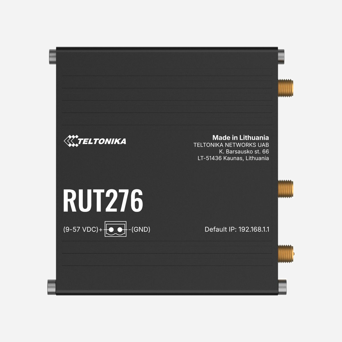 Routeur cellulaire Teltonika RUT276 4G LTE 5G Sub6 Wi-Fi 4 Fast Ethernet 100Mbit/s aluminium noir - Le routeur cellulaire Teltonika RUT276 est conçu pour répondre aux exigences des environnements industriels nécessitant une connectivité réseau fiable et performante. Grâce à sa compatibilité 4G LTE Cat 4 et 5G Sub6 SA, il garantit une connexion mobile haut débit stable, idéale pour les sites distants, les installations IoT ou les infrastructures critiques où le réseau filaire n'est pas disponible. Son boîtier en aluminium robuste et ses options de montage sur rail DIN ou mural facilitent son intégration dans des armoires techniques ou des environnements industriels exigeants. La double carte SIM avec basculement automatique assure une continuité de service optimale en cas de défaillance d'un opérateur. Le RUT276 offre une connectivité complète avec 2 ports Fast Ethernet 10/100 Mbit/s, dont un port Power over Ethernet pour simplifier l'installation, et un point d'accès Wi-Fi 4 pour connecter vos équipements sans fil. Le lecteur de carte MicroSD jusqu'à 2 To permet le stockage local de données ou la sauvegarde de configurations. Côté sécurité, ce routeur intègre un pare-feu avancé, le support VPN avec protocoles IPsec, OpenVPN et WireGuard, ainsi que des algorithmes de chiffrement robustes incluant WPA3. Les fonctionnalités de gestion réseau professionnelles comme le serveur DHCP, le Dynamic DNS, le filtrage MAC et la redirection de port offrent une flexibilité de configuration adaptée aux besoins spécifiques de chaque déploiement. Idéal pour la surveillance à distance, la télémétrie industrielle, les systèmes de paiement ou les réseaux de secours, le RUT276 combine compacité, fiabilité et performances pour garantir la continuité de vos opérations critiques.