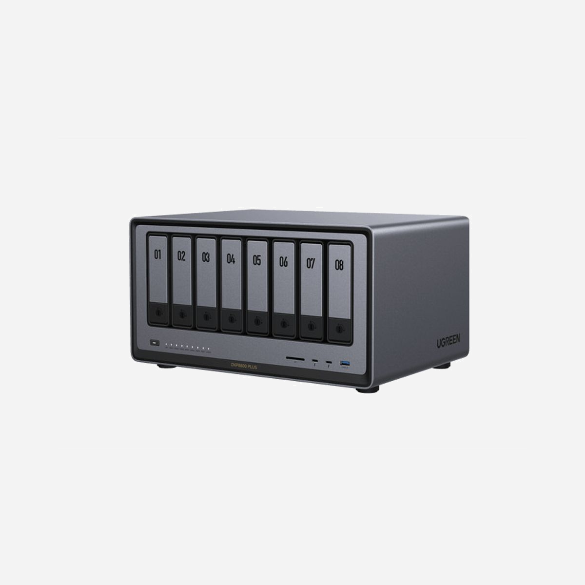 NAS Ugreen 35127B Bureau Intel Core i5-1235U 8GB DDR5 0TB UGOS Pro pour domicile et télétravail gris - Le NAS Ugreen 35127B représente une solution de stockage réseau performante, spécialement conçue pour répondre aux besoins des professionnels en télétravail et des particuliers exigeants. Équipé d'un processeur Intel Core i5-1235U de 12e génération avec 10 cœurs et une fréquence Turbo atteignant 4,4 GHz, ce NAS offre une puissance de calcul remarquable pour gérer simultanément vos sauvegardes, le streaming multimédia et vos applications métier. Avec sa capacité d'accueillir jusqu'à 10 unités de stockage et un support maximal de 208 To, ce dispositif évolue selon vos besoins. Les interfaces M.2 et SATA permettent d'optimiser les performances en combinant SSD et HDD. Le système RAID intégré (niveaux 0, 1, 5, 6, 10, JBOD) garantit la sécurité de vos données critiques avec des baies échangeables à chaud pour une maintenance sans interruption. La mémoire DDR5 de 8 Go, extensible jusqu'à 64 Go, assure une réactivité optimale du système UGOS Pro. La connectivité réseau 10 Gigabit Ethernet double port permet des transferts de fichiers ultra-rapides, idéal pour les environnements collaboratifs et les sauvegardes volumineuses. La polyvalence est au rendez-vous avec 7 ports USB (dont USB 3.2 Gen 2), une sortie HDMI 2.0, un lecteur de cartes SD intégré et la compatibilité multiplateforme (Windows, macOS, Linux, Android, iOS). La gestion web intuitive et les droits d'accès granulaires facilitent l'administration au quotidien. Certifié DLNA, ce NAS transforme votre infrastructure en véritable centre multimédia tout en centralisant vos données professionnelles de manière sécurisée et accessible à distance.