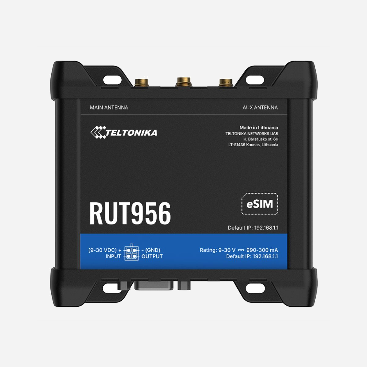 Routeur cellulaire Teltonika RUT956 4G LTE 150Mbps Fast Ethernet WiFi 4 RS-232/RS-485 noir aluminium - Le routeur cellulaire Teltonika RUT956 constitue une solution de connectivité industrielle robuste, spécialement conçue pour les environnements professionnels exigeants. Grâce à sa connectivité 4G LTE offrant des débits jusqu'à 150 Mbps en téléchargement, ce routeur garantit une connexion Internet fiable même dans les zones dépourvues d'infrastructure filaire. Son boîtier en aluminium et plastique résiste aux conditions difficiles avec une plage de température étendue de -40 à +75°C, idéale pour les installations industrielles, les sites distants ou les applications IoT. Le montage sur rail DIN facilite l'intégration dans les armoires électriques et les environnements industriels standards. La double carte SIM avec basculement automatique assure une continuité de service optimale. Les quatre ports Fast Ethernet permettent de connecter plusieurs équipements locaux, tandis que le WiFi 4 offre une connectivité sans fil pour les appareils mobiles. Les deux ports série RS-232/RS-485 constituent un atout majeur pour l'intégration avec des équipements industriels existants, automates ou capteurs. Le système de géolocalisation intégré compatible GPS, GLONASS, Galileo, BeiDou et QZSS permet un suivi précis des équipements mobiles ou la synchronisation temporelle des installations. La gestion basée sur le web via RutOS simplifie la configuration et la supervision à distance. Avec ses protocoles de sécurité avancés incluant IPSec, OpenVPN, pare-feu et support WPA3, le RUT956 protège efficacement vos communications. Son alimentation large plage 9-30V DC facilite l'intégration sur différentes sources d'énergie industrielles. Cette solution s'adresse aux professionnels recherchant une connectivité fiable pour la télémétrie, la supervision de sites distants, les véhicules connectés ou les installations industrielles nécessitant une communication sécurisée et permanente.