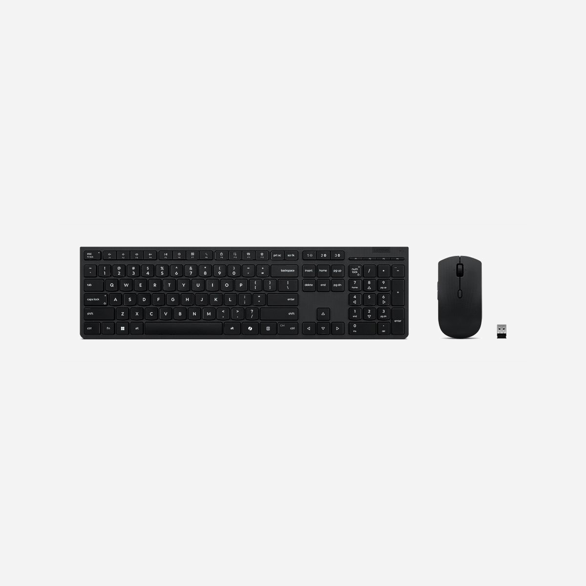 Clavier Lenovo 4X31R64325 sans fil RF Bluetooth taille réelle français avec souris incluse noir pour bureau - Le Lenovo 4X31R64325 est un ensemble clavier-souris sans fil conçu pour optimiser votre productivité au bureau. Grâce à sa double connectivité RF sans fil et Bluetooth, ce combo s'adapte à tous vos appareils professionnels, qu'ils fonctionnent sous Windows 10/11, macOS, Linux ou ChromeOS. Le clavier taille réelle intègre un pavé numérique complet et des touches ciseaux offrant une frappe confortable et précise sur 2,8 mm de course. Avec une durée de vie de 10 millions de caractères par touche, il garantit une fiabilité à long terme. La touche Copilot dédiée facilite l'accès aux fonctionnalités d'intelligence artificielle sous Windows 11, tandis que la batterie intégrée de 420 mAh se recharge simplement via USB Type-C. La souris optique ambidextre propose 8 boutons programmables et une résolution de 1600 DPI, idéale pour un travail de précision. Sa batterie lithium-ion de 380 mAh assure une autonomie prolongée. Le capteur optique et la molette de défilement verticale garantissent une navigation fluide dans vos documents et applications. La sécurité est assurée par un chiffrement AES 128 bits, protégeant vos données lors des transmissions sans fil. Le récepteur USB Type-A fourni permet une connexion plug-and-play immédiate, sans installation complexe. Compact et ergonomique, cet ensemble noir au design professionnel s'intègre parfaitement dans tout environnement de travail. La hauteur ajustable du clavier permet d'adapter la position de frappe à vos préférences, réduisant la fatigue lors des longues sessions de travail.