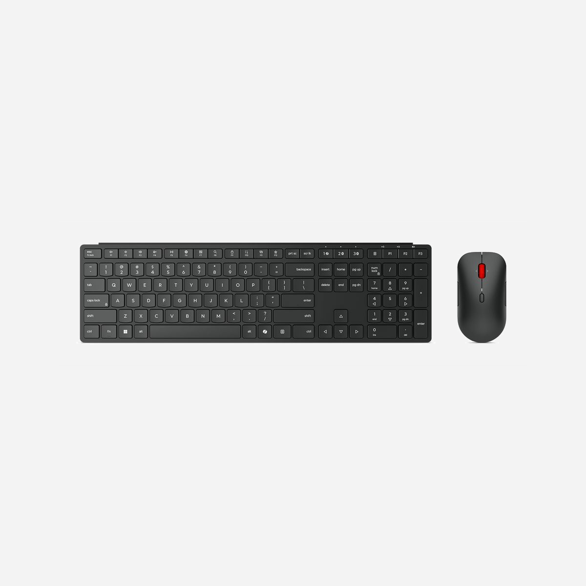 Clavier sans fil Lenovo 4X31S04810 RF + Bluetooth AZERTY français taille réelle avec souris incluse noir - Le pack clavier-souris sans fil Lenovo 4X31S04810 offre une solution complète et performante pour équiper vos postes de travail en environnement professionnel. Conçu pour une utilisation bureautique intensive, ce combo répond aux exigences de productivité et de confort des utilisateurs quotidiens. Le clavier taille réelle au format AZERTY français intègre un pavé numérique complet, idéal pour la saisie de données et les tâches comptables. Avec une durée de vie de 10 millions de frappes par touche, il garantit une fiabilité à long terme. La connectivité double RF sans fil 2.4 GHz et Bluetooth 5.4 offre une flexibilité d'utilisation optimale, permettant de basculer facilement entre plusieurs appareils. Le chiffrement AES 128 bits assure la sécurité des transmissions, un point essentiel en milieu professionnel. La souris optique ambidextre propose une résolution ajustable jusqu'à 2400 DPI sur 3 modes, adaptée aux différents types d'écrans et de précision requis. Ses 8 boutons programmables permettent de personnaliser les raccourcis selon les besoins métier. La durabilité de 5 millions de clics témoigne de sa robustesse. L'autonomie exceptionnelle de 36 mois pour le clavier et la souris réduit considérablement les interventions de maintenance et les coûts d'exploitation. La compatibilité étendue avec Windows 10/11, macOS, Linux et ChromeOS facilite l'intégration dans des environnements informatiques hétérogènes. Engagement environnemental notable : le produit intègre 95% de plastique recyclé post-consommation, répondant aux objectifs RSE des entreprises. La garantie de 3 ans assure une tranquillité d'esprit sur la durée.