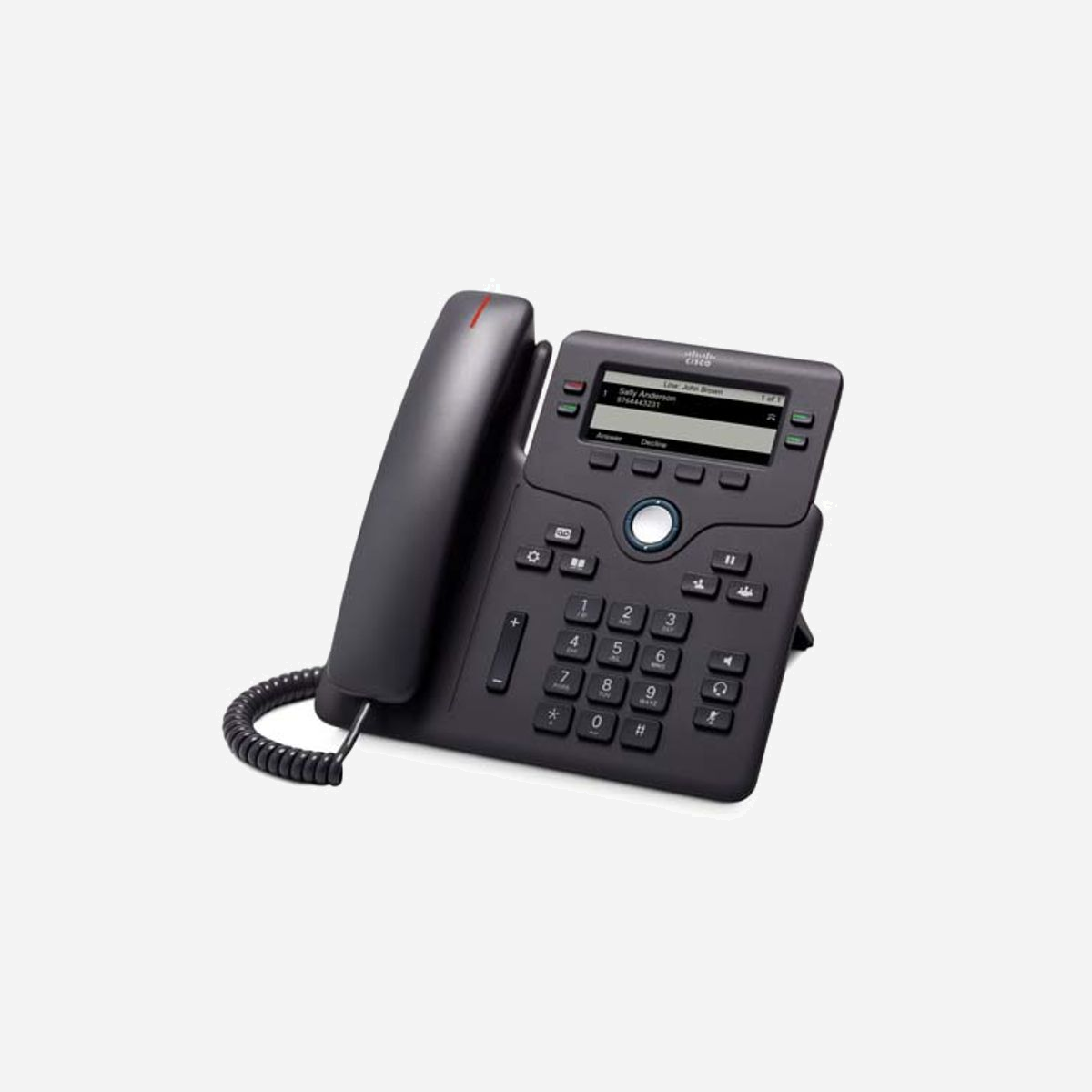 Téléphone IP Cisco 6851 4 lignes écran 3.5" monochrome Gigabit Ethernet Wi-Fi 4 combiné filaire noir - Le téléphone IP Cisco 6851 s'impose comme une solution de communication professionnelle complète, conçue pour répondre aux exigences des environnements de travail modernes. Avec sa gestion simultanée de 4 lignes, ce terminal permet aux collaborateurs de traiter efficacement plusieurs communications et de basculer aisément entre différents interlocuteurs. Son écran monochrome de 3,5 pouces rétroéclairé offre une lisibilité optimale des informations essentielles : identification de l'appelant, historique des appels et accès aux fonctionnalités avancées. L'interface intuitive facilite la prise en main et réduit le temps de formation des utilisateurs. La connectivité constitue un atout majeur de ce modèle. Équipé de deux ports Gigabit Ethernet, il s'intègre parfaitement dans les infrastructures réseau performantes. La compatibilité Wi-Fi 4 et Bluetooth élargit les possibilités de déploiement, notamment dans les espaces où le câblage filaire s'avère complexe. Le support Power over Ethernet simplifie l'installation en éliminant le besoin d'une alimentation électrique dédiée. Les fonctionnalités de téléphonie avancées répondent aux besoins quotidiens des professionnels : transfert d'appel, renvoi, mise en attente, conférence, numérotation rapide et intercom. Le mode full duplex garantit des conversations naturelles, tandis que la fonction mute permet de couper le microphone lors des échanges sensibles. La sécurité des communications est assurée par la prise en charge de protocoles robustes incluant WPA2-PSK et diverses méthodes d'authentification EAP. La qualité de service intégrée priorise le trafic voix pour maintenir une clarté audio constante, même sur des réseaux chargés. Conçu pour évoluer, le Cisco 6851 accepte des modules d'extension permettant d'ajouter des touches programmables supplémentaires, particulièrement utiles pour les assistantes de direction ou les centres d'appels. Sa construction robuste et ses certifications internationales garantissent fiabilité et conformité aux normes en vigueur.