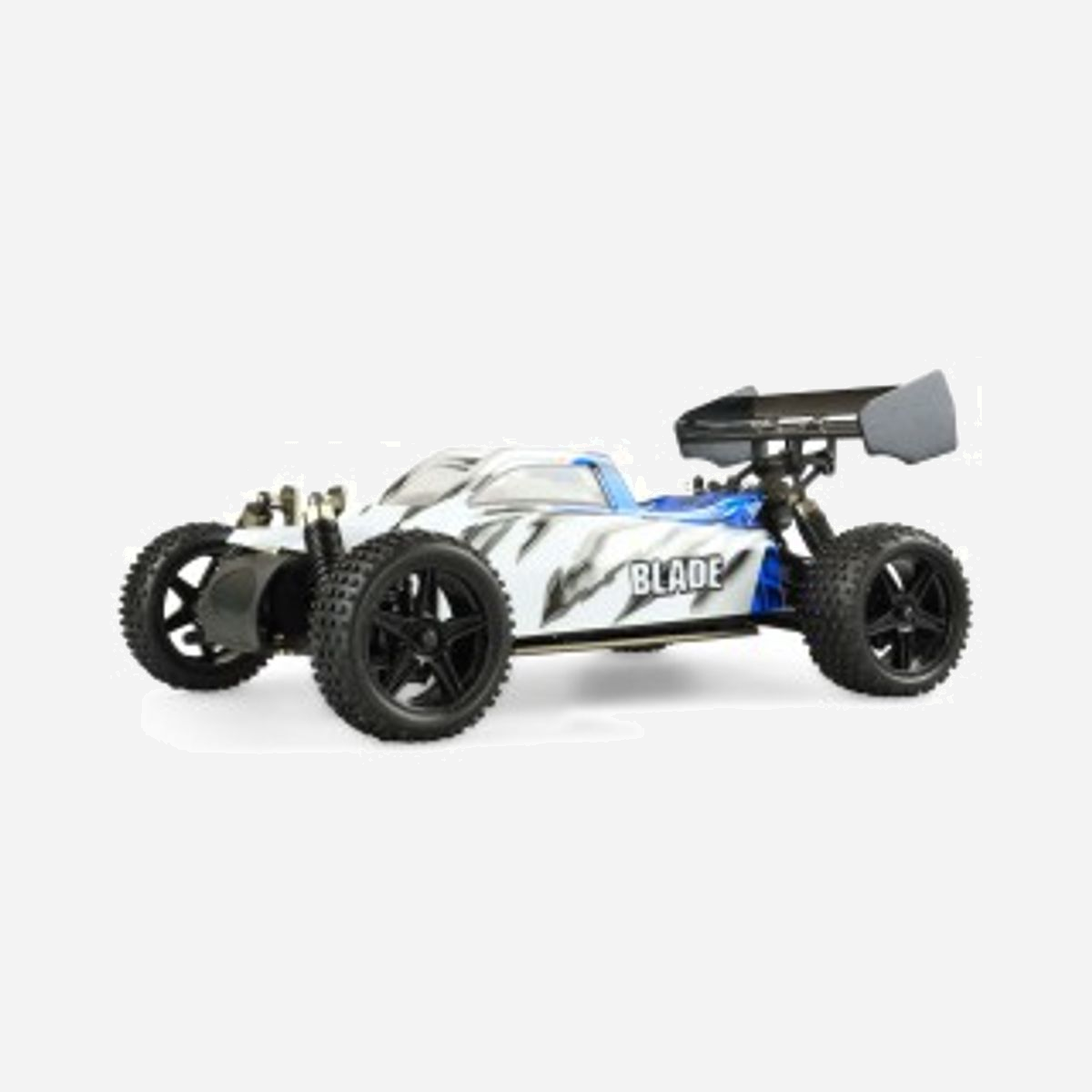 Buggy radiocommandé Amewi Blade 1:10 moteur électrique batterie NiMH 2000mAh 7.2V 1.6kg référence 22317 - Le buggy radiocommandé Amewi Blade référence 22317 s'impose comme une solution performante pour les passionnés de modélisme à la recherche d'un véhicule tout-terrain robuste et dynamique. Conçu à l'échelle 1:10, ce modèle prêt à fonctionner offre une prise en main immédiate sans nécessiter d'assemblage complexe. Sa motorisation électrique brossée associée à une transmission 4 roues motrices garantit une excellente motricité sur tous types de terrains. Capable d'atteindre 35 km/h, ce buggy délivre des sensations de pilotage intenses tout en restant parfaitement maîtrisable grâce à son contrôleur électronique de vitesse intégré et son servo embarqué. La conception technique privilégie la durabilité avec un châssis en aluminium résistant aux chocs et une carrosserie en plastique aux coloris noir, bleu et blanc. Les dimensions généreuses (400 mm de longueur, empattement de 27,5 cm) et les pneus de 8,6 cm de diamètre assurent une stabilité optimale lors des franchissements d'obstacles. Le système de radiocommande 2,4 GHz à 2 canaux offre une portée fiable et élimine les interférences, permettant plusieurs utilisateurs simultanés. Les fonctions de pilotage incluent freinage, marche arrière, rotation complète et direction précise pour un contrôle total du véhicule. L'autonomie est assurée par une batterie NiMH 7,2V de 2000 mAh fournie avec son chargeur, permettant des sessions de pilotage prolongées. Avec un poids contenu de 1,6 kg, le Blade 22317 constitue un excellent choix pour débuter ou progresser dans le modélisme radiocommandé tout-terrain.