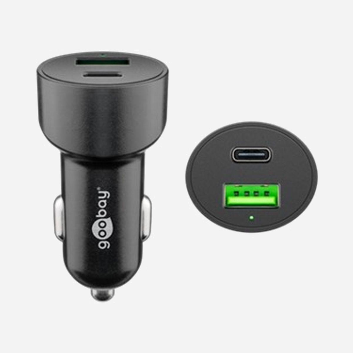 Chargeur auto Goobay 39908 USB-A/USB-C 48W 12/24V Power Delivery charge rapide pour smartphone et tablette - Le chargeur auto Goobay 39908 offre une solution de charge professionnelle pour vos déplacements, combinant puissance et polyvalence. Avec ses 48 W et sa technologie Power Delivery, il garantit une recharge optimale de vos appareils mobiles directement depuis votre véhicule. Équipé de deux ports (USB-A et USB-C), ce chargeur permet de recharger simultanément deux appareils, qu'il s'agisse de smartphones ou de tablettes. La compatibilité Quick Charge 3.0 et Power Delivery assure une charge rapide adaptée aux besoins des professionnels en mobilité, réduisant significativement les temps d'attente. La conception universelle 12/24V rend ce chargeur compatible avec l'ensemble des véhicules légers et utilitaires. Son système de protection intégré contre les surintensités, surcharges et surchauffes garantit la sécurité de vos équipements lors de chaque utilisation. Particulièrement adapté aux environnements professionnels, le Goobay 39908 est compatible avec une large gamme d'appareils Apple, incluant les iPhone de la génération 8 à 14, ainsi que les iPad Pro, iPad Air et iPad mini récents. Les AirPods bénéficient également de cette compatibilité étendue. Compact et léger (26 grammes), ce chargeur se glisse discrètement dans l'allume-cigare sans encombrer l'habitacle. Sa certification CE et sa conformité aux normes de durabilité en font un choix fiable pour équiper vos flottes ou vos collaborateurs nomades. Une solution efficace pour maintenir vos équipes connectées et opérationnelles lors de leurs déplacements professionnels.