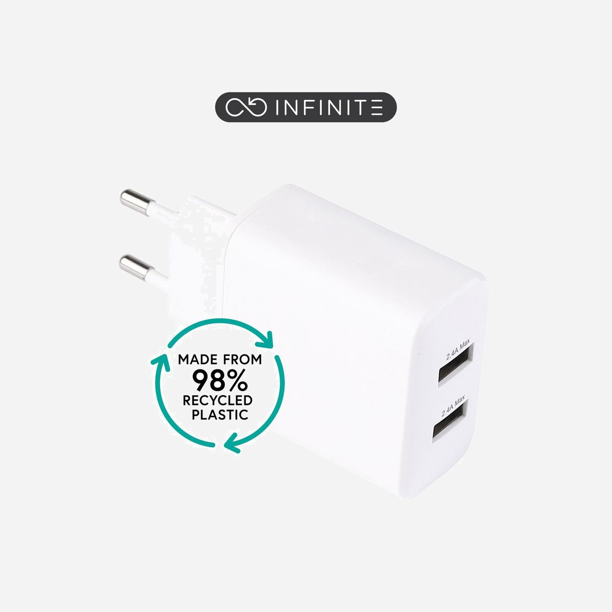 Chargeur secteur eSTUFF ES637005 USB 20W pour smartphone et tablette blanc avec coque 98% polycarbonate recyclé - Le chargeur secteur eSTUFF ES637005 incarne l'alliance parfaite entre performance et responsabilité environnementale. Conçu pour les entreprises soucieuses de réduire leur empreinte écologique, ce chargeur de 20W offre une solution de charge efficace pour l'ensemble de votre parc de smartphones et tablettes. Sa conception écoresponsable constitue un atout majeur : la coque intègre 98% de polycarbonate post-consommation recyclé, certifié Global Recycled Standard. Cette certification garantit la traçabilité complète du matériau recyclé et le respect de normes sociales et environnementales strictes tout au long de la chaîne de production. L'emballage sans plastique, en papier FSC imprimé à l'encre de soja, confirme cette démarche cohérente. Côté fonctionnalités, ce chargeur double port répond aux besoins quotidiens des environnements professionnels. Chaque port délivre jusqu'à 12W avec un courant de 2,4A, permettant de recharger simultanément deux appareils. La compatibilité universelle avec les tensions 100-240V facilite son utilisation lors de déplacements internationaux. La protection contre les surtensions intégrée assure la sécurité de vos équipements. La qualité eSTUFF se traduit par des tests rigoureux effectués par un laboratoire danois indépendant, garantissant une conformité totale aux normes européennes. Compact et léger avec ses 82g, ce chargeur blanc s'intègre discrètement dans tout environnement de travail. Avec une garantie de 5 ans, vous investissez dans un accessoire durable qui accompagne votre stratégie RSE tout en assurant une charge fiable au quotidien.