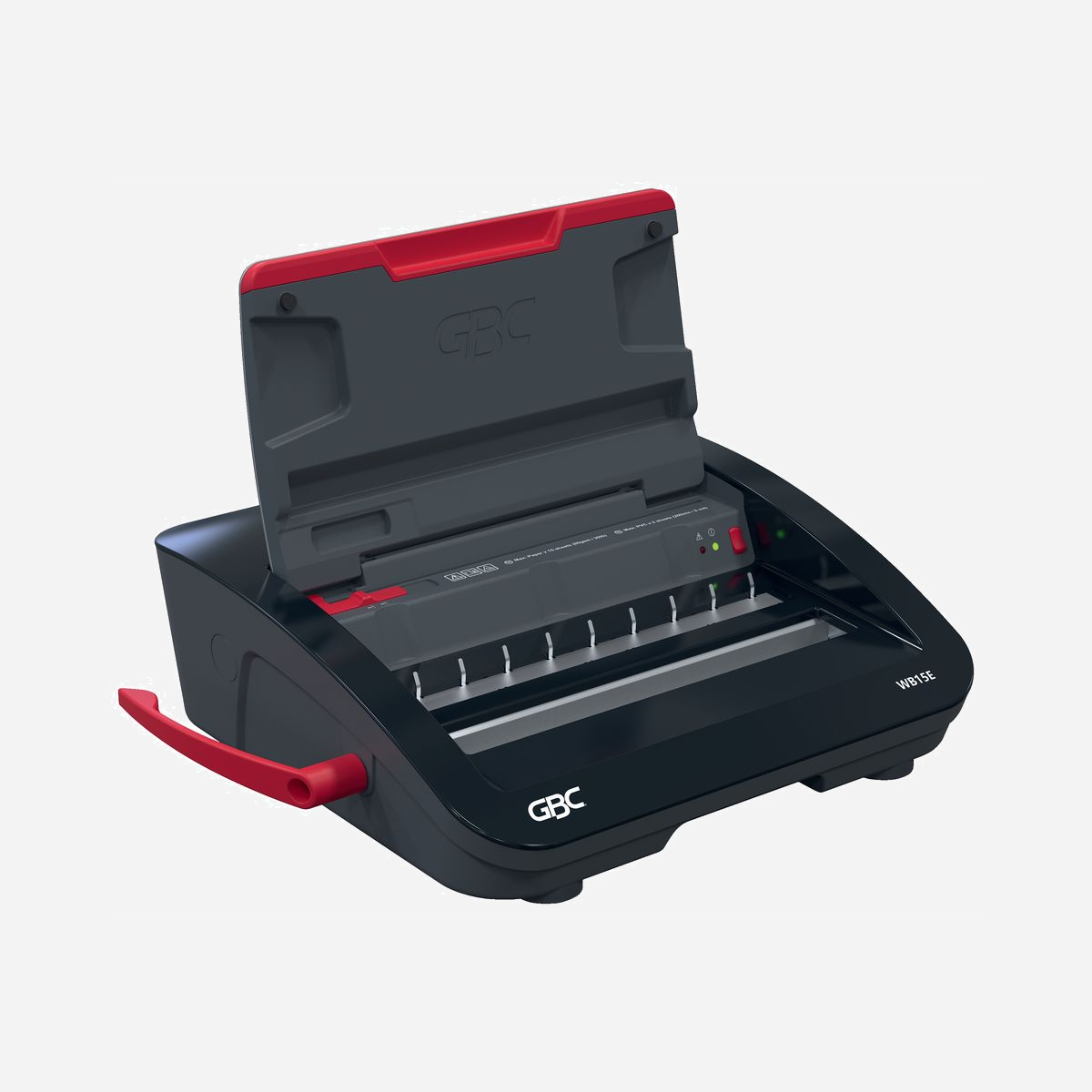 Perforelieuse électrique GBC WireBind WB15E 15 feuilles perforation 125 feuilles reliure spirale métallique 14mm - La perforelieuse électrique GBC WireBind WB15E représente la solution idéale pour les environnements professionnels et éducatifs exigeant une production régulière de documents reliés de qualité. Conçue pour résister à une utilisation intensive, cette machine combine robustesse et facilité d'emploi au quotidien. Grâce à son système de perforation électrique, vous gagnez un temps précieux sur vos tâches de reliure. La capacité de perforer jusqu'à 15 feuilles 80 g/m² en une seule opération et de relier jusqu'à 125 feuilles avec un peigne métallique de 14 mm permet de traiter rapidement vos documents volumineux : rapports, présentations, manuels de formation ou dossiers clients. L'indicateur LED anti-bourrage constitue un atout majeur pour maintenir votre productivité. Ce système intelligent vous alerte en cas de risque de blocage, évitant ainsi les interruptions frustrantes et les pertes de temps liées aux incidents de perforation. Le design compact et le poids maîtrisé de 9,8 kg facilitent le déplacement de la machine entre différents postes de travail ou son rangement lorsqu'elle n'est pas utilisée. Le bac à confetti intégré et le compartiment de rangement contribuent à maintenir un espace de travail organisé et professionnel. Compatible avec les formats A4 et A5, la WB15E s'adapte à vos différents besoins documentaires. Sa construction en plastique résistant dans un coloris noir et argent s'intègre harmonieusement dans tout environnement de bureau moderne. Un investissement pertinent pour les services administratifs, centres de formation, cabinets professionnels et établissements scolaires recherchant fiabilité et efficacité dans leurs opérations de reliure quotidiennes.