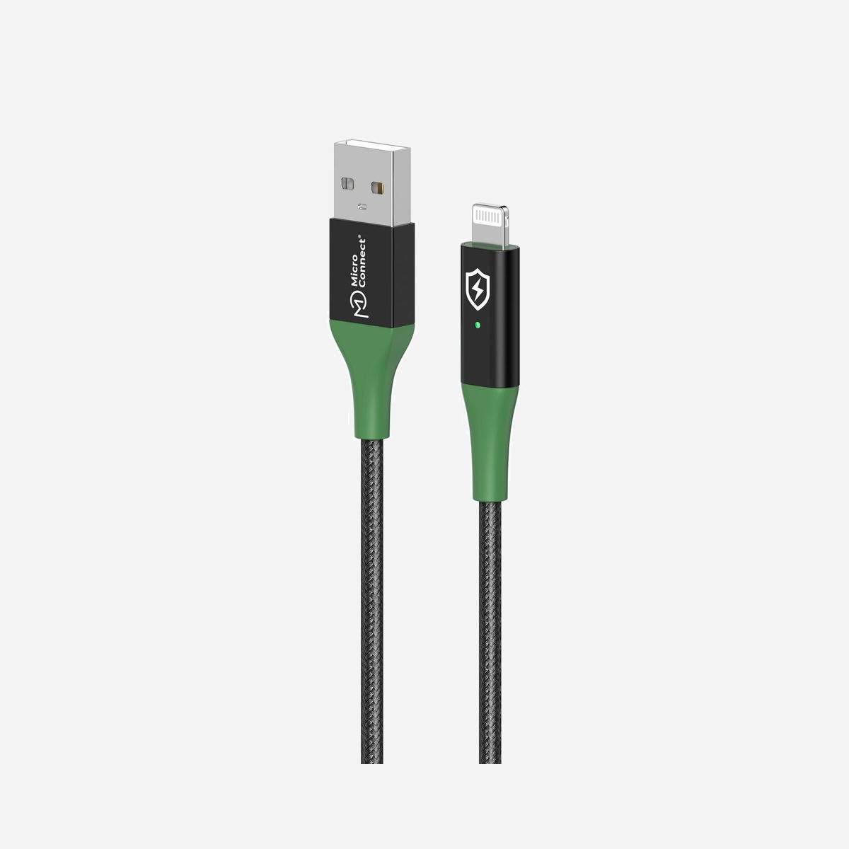 Câble USB Microconnect MC-SMART USB 2.0 Type A vers Lightning 1m avec charge intelligente et indicateur LED noir - Le câble Microconnect MC-SMART USB-A vers Lightning révolutionne la charge de vos appareils Apple grâce à sa technologie de charge intelligente. Fini les risques de surchauffe et de dégradation prématurée de vos batteries : ce câble détecte automatiquement le niveau de charge et coupe l'alimentation une fois les 100% atteints, prolongeant ainsi la durée de vie de vos équipements. Son système d'indicateur LED intégré vous informe en temps réel de l'état de charge. Le voyant clignote en orange pendant la charge rapide, passe au vert clignotant en charge normale, puis devient vert fixe lorsque votre appareil est complètement chargé. Après 30 minutes à pleine charge, le câble se déconnecte automatiquement et éteint son indicateur, éliminant toute consommation électrique résiduelle. Conçu pour un usage professionnel intensif, ce câble d'1 mètre combine robustesse et élégance avec son revêtement en tissu noir et ses connecteurs plaqués nickel résistants à l'usure. Compatible USB 2.0 avec un débit de 480 Mbit/s, il assure transfert de données et charge simultanés de vos iPhone et iPad. Idéal pour les environnements professionnels où la fiabilité et la protection des équipements sont prioritaires, ce câble Smart Charge s'installe en Plug and Play et convient parfaitement aux bureaux, salles de réunion et espaces de travail partagés. Sa conception compacte et légère facilite son transport et son rangement.