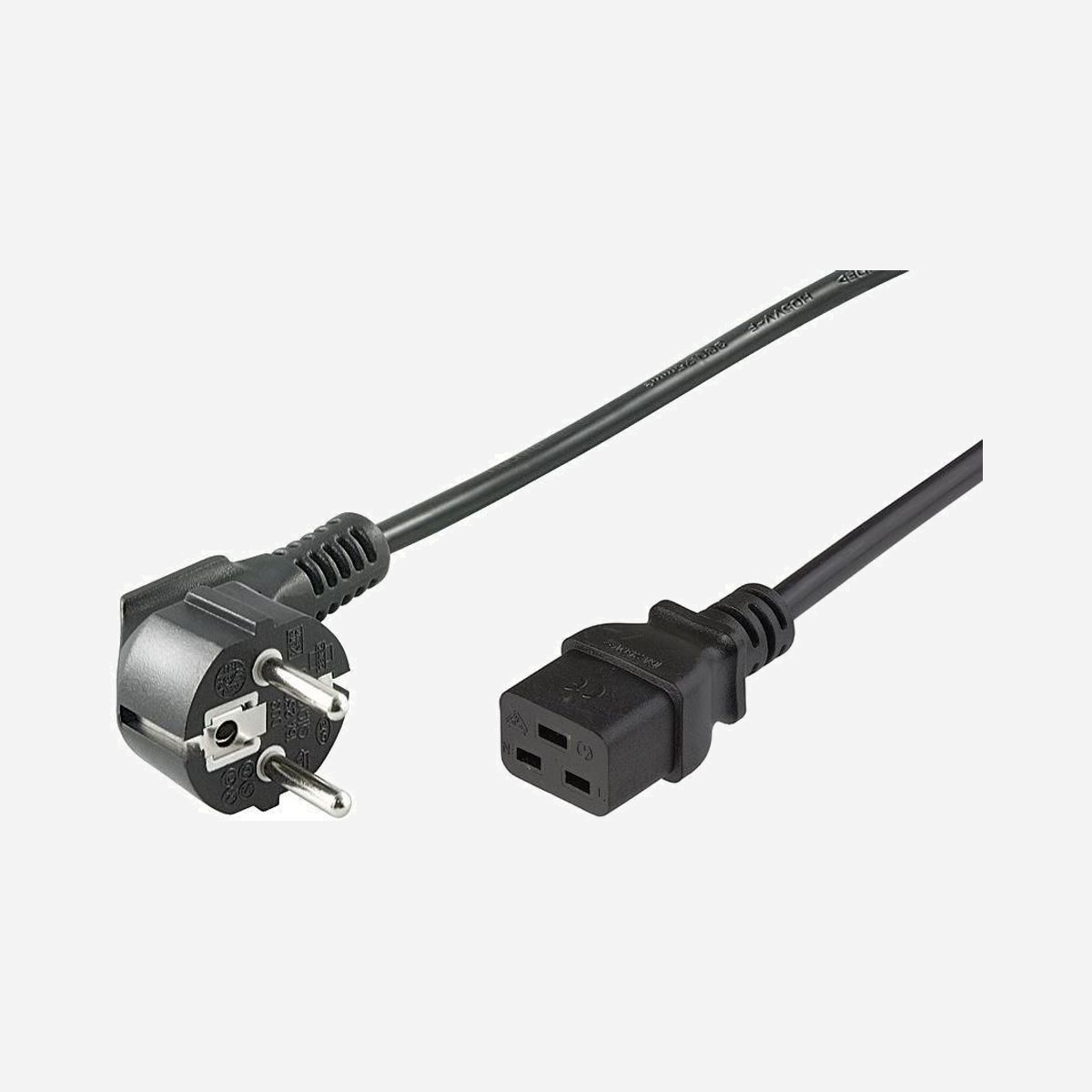 Câble d'alimentation Microconnect PE0771902 Schuko CEE 7/7 vers C19 2m noir pour serveurs et ordinateurs - Le câble d'alimentation Microconnect PE0771902 constitue une solution fiable et robuste pour alimenter vos serveurs, ordinateurs et équipements réseau dans un environnement professionnel exigeant. Conçu selon les normes européennes, ce cordon répond aux besoins spécifiques des salles serveurs et des infrastructures informatiques critiques. Avec sa connexion Schuko CEE 7/7 vers C19, ce câble assure une compatibilité optimale avec les équipements haute puissance nécessitant une alimentation sécurisée. Le connecteur C19 est spécifiquement dimensionné pour les serveurs et équipements réseau gourmands en énergie, supportant jusqu'à 16 ampères sous 250 volts. Cette capacité en fait un choix privilégié pour les datacenters, les armoires de brassage et les postes de travail professionnels équipés de blocs d'alimentation redondants. La longueur de 2 mètres offre une flexibilité d'installation appréciable tout en limitant l'encombrement dans les espaces techniques. Le connecteur coudé à 90° côté prise murale facilite le câblage dans les zones d'accès restreint et optimise la gestion des câbles le long des murs ou dans les goulottes. La construction en cuivre avec gaine PVC garantit une conductivité électrique optimale et une résistance mécanique adaptée aux manipulations fréquentes. Le câble de type H05VV-F à 3 conducteurs de 1 mm² assure une mise à la terre conforme aux exigences de sécurité européennes, protégeant efficacement vos équipements sensibles contre les surtensions. Homologué pour l'Allemagne, la France, l'Autriche et de nombreux autres pays européens, ce câble Microconnect simplifie la gestion de votre parc informatique multi-sites tout en garantissant conformité et sécurité électrique.