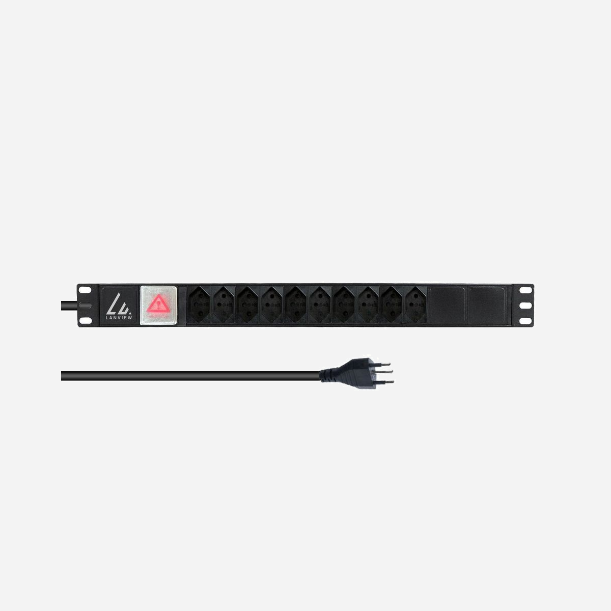 Multiprise rack Lanview LVR-2MCH-SW-CH10 1U 10 prises type J suisses câble 2m noir pour armoire 19 pouces - La multiprise rack Lanview LVR-2MCH-SW-CH10 constitue une solution de distribution électrique professionnelle spécialement conçue pour les infrastructures informatiques suisses. Avec ses 10 prises type J, elle répond parfaitement aux besoins des datacenters, salles serveurs et armoires réseau nécessitant une alimentation fiable et normalisée. Son format 1U optimise l'utilisation de l'espace dans vos armoires 19 pouces, un atout majeur lorsque chaque unité de rack compte. Le montage horizontal facilite l'installation et permet une gestion ordonnée des câbles d'alimentation de vos équipements actifs : serveurs, switchs, routeurs, systèmes de stockage ou équipements de sécurité. Le câble d'alimentation de 2 mètres avec fiche type J suisse offre la flexibilité nécessaire pour connecter la multiprise à votre infrastructure électrique existante, même lorsque les prises murales ne sont pas immédiatement adjacentes à l'armoire. Cette longueur représente un compromis idéal entre souplesse d'installation et gestion optimale des câbles. La construction robuste en finition noire s'intègre discrètement dans votre environnement professionnel. Avec un poids de 1,1 kg, cette multiprise monophasée 50 Hz garantit une stabilité suffisante une fois installée, tout en restant facile à manipuler lors du montage. Cette solution basique et efficace élimine les complications inutiles : pas d'électronique superflue, juste une distribution électrique fiable pour alimenter jusqu'à 10 équipements simultanément dans vos installations rack professionnelles.