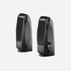 Haut-parleurs Logitech LGT-S120 2.0 canaux, 2.2W RMS, 50-20000 Hz, Entrée 3.5mm et RCA, Sortie casque 3.5mm, Alimentation secteur, Noir, 68x64x158mm - Miniature 2