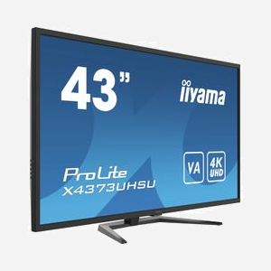 iiyama ProLite X4373UHSU-B1 Moniteur 43" 4K Ultra HD VA 3840x2160 60Hz, 3ms, 400cd/m², Haut-parleurs, PbP, HDMI/DisplayPort, Hub USB 3.2 - Miniature 2