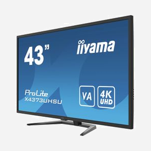 iiyama ProLite X4373UHSU-B1 Moniteur 43" 4K Ultra HD VA 3840x2160 60Hz, 3ms, 400cd/m², Haut-parleurs, PbP, HDMI/DisplayPort, Hub USB 3.2 - Miniature 4