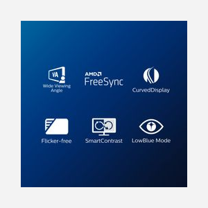 Philips E Line 322E1C/00 Moniteur LCD 31.5" (80cm) Full HD 1920x1080 VA Incurvé 1500R 4ms 250cd/m² 75Hz AMD FreeSync HDMI/DisplayPort Noir - Miniature 4