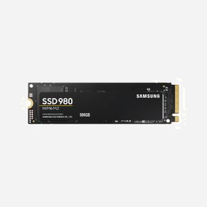 Samsung SSD 980 500 Go M.2 NVMe PCIe 3.0 V-NAND, Lecture 3100 Mo/s, Écriture 2600 Mo/s, IOPS 400K/470K, AES 256-bit, Ref MZ-V8V500BW