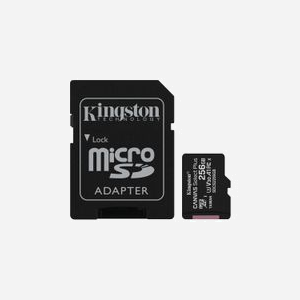 Kingston microSDXC 256Go Canvas Select Plus UHS-I U3 V30 C10 100Mo/s Lecture, 85Mo/s Écriture, Compatible Android, Adaptateur SD inclus