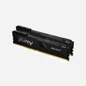 Kingston FURY Beast 64Go (2x32Go) DDR4 3200MT/s CL16 DIMM 288-pin, radiateur, compatible Intel XMP 2.0 et AMD Ryzen - KF432C16BBK2/64 - Miniature 1