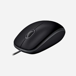 Logitech B110 Silent Souris Optique USB 1000 DPI Ambidextre - 3 Boutons, Câble 1.8m, Windows/macOS/Linux/ChromeOS, Noir, Réf: 910-005508