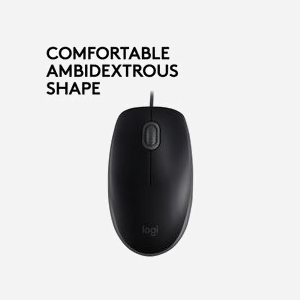 Logitech B110 Silent Souris Optique USB 1000 DPI Ambidextre - 3 Boutons, Câble 1.8m, Windows/macOS/Linux/ChromeOS, Noir, Réf: 910-005508 - Miniature 4