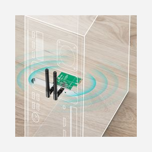 TP-Link TL-WN881ND - Carte Réseau Interne WLAN 300 Mbps - PCI Express - Wi-Fi 4 (802.11n) - Monobande 2.4 GHz - Antenne Externe 2 dBi - Windows/Linux - Miniature 3