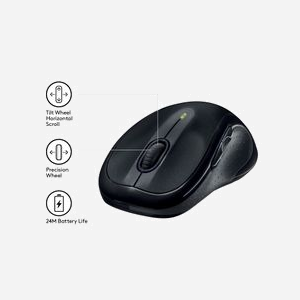 Logitech M510 Souris Laser RF sans fil 2.4 GHz 5 Boutons Programmables - Compatible Windows, macOS, Linux, ChromeOS - Alimentation 4xAA - Miniature 4