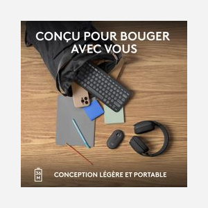 Logitech Pebble Keys 2 K380s : Clavier Universel Sans Fil RF + Bluetooth, AZERTY Français Graphite, Portée 10m, Autonomie 36 Mois, Windows/macOS/Linux/Android/iOS - Miniature 5