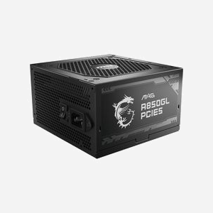 MSI MAG A850GL PCIE5 - Alimentation 850W ATX Modulaire - Certification 80 PLUS Gold - PFC Actif - Ventilateur 120mm - Connecteurs PCIe 5.0