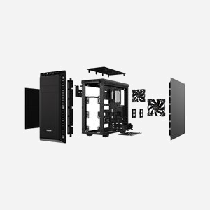 be quiet! Pure Base 600 - Boîtier PC Midi Tower Noir - ATX/micro ATX/Mini-ITX - 2x 5.25" ext, 3x 3.5" int, 6x 2.5" - 2x Pure Wings 2 - Watercooling Ready - Miniature 5