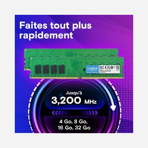 Crucial Module Mémoire 8 Go DDR4 3200 MHz CL22 Unbuffered DIMM 1.2V - CT8G4DFRA32A pour PC/Serveur, Configuration 1024M x 64 - Miniature 2