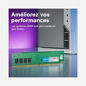 Crucial Module Mémoire 8 Go DDR4 3200 MHz CL22 Unbuffered DIMM 1.2V - CT8G4DFRA32A pour PC/Serveur, Configuration 1024M x 64 - Miniature 3