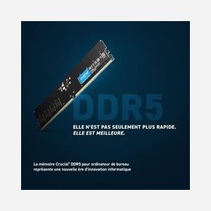 Module mémoire Crucial 8GB DDR5 4800MHz ECC Unbuffered CL40 1.1V (1x8GB) PC/Serveur - CT8G48C40U5 - Miniature 2