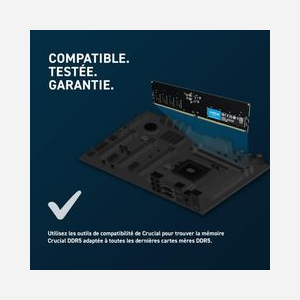 Module mémoire Crucial 8GB DDR5 4800MHz ECC Unbuffered CL40 1.1V (1x8GB) PC/Serveur - CT8G48C40U5 - Miniature 5