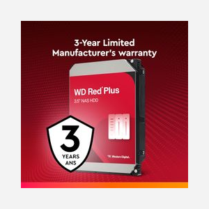 Western Digital Red Plus WD20EFPX HDD 2 To SATA 3.5" 5400 tr/min 64 Mo pour NAS - Interface 6 Gbit/s - Jusqu'à 150 MiB/s - 0.4W Veille - Miniature 5
