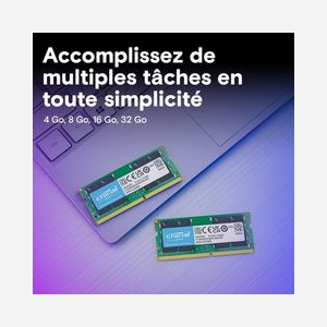 Mémoire Crucial DDR4 8Go 3200MHz SODIMM 1.2V CL22 Unbuffered pour ordinateur portable (1x8Go) - CT8G4SFRA32A - Miniature 4