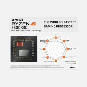 Processeur AMD Ryzen 7 5800X3D 3.4GHz Socket AM4 8 Cores 16 Threads 96MB L3 Cache DDR4-SDRAM 3200MHz PCIe 4.0 TDP 105W (Ref: 100-100000651WOF) - Miniature 3