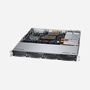 Supermicro CSE-813MFTQ-R400CB Châssis Serveur Rackable 1U Noir - Alimentation 400W, 4 baies 3.5", Carte mère ATX/micro ATX, Ventilation 4x4cm