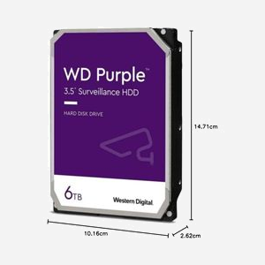 Western Digital WD63PURZ - HDD 6 To 3.5" SATA pour surveillance, cache 256 Mo, 180 To/an, supporte jusqu'à 64 caméras - Miniature 2
