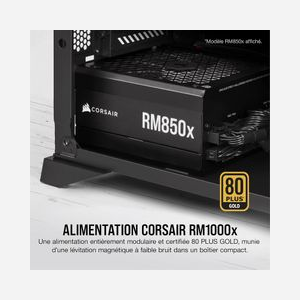 Corsair RM1000x Alimentation ATX 1000W 80 PLUS Gold, Entièrement Modulaire, 24-pin ATX, Ventilateur 13.5cm, 100-240V, Protection OVP/UVP/SCP/OPP - Miniature 2