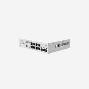 Mikrotik CSS610-8G-2S+IN : Switch Gigabit Ethernet 8 ports RJ45 + 2 ports SFP+ 10G, PoE, 12-57V, blanc, température -20°C à 60°C - Miniature 1